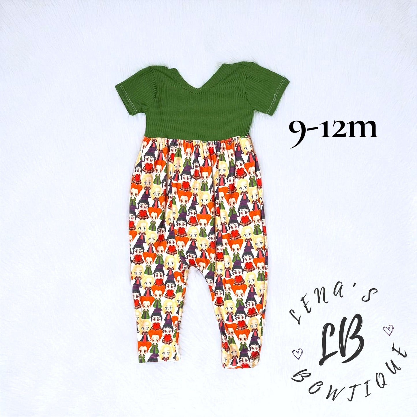 9-12m Scoop Back Pant Romper-Hocus Pocus
