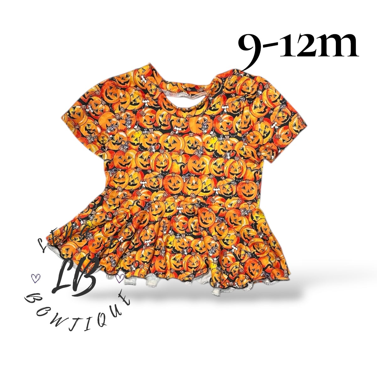 9-12m Basic Peplum-Pumpkin