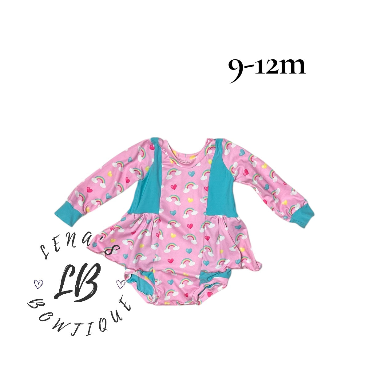 9-12m Violet Romper-Rainbow