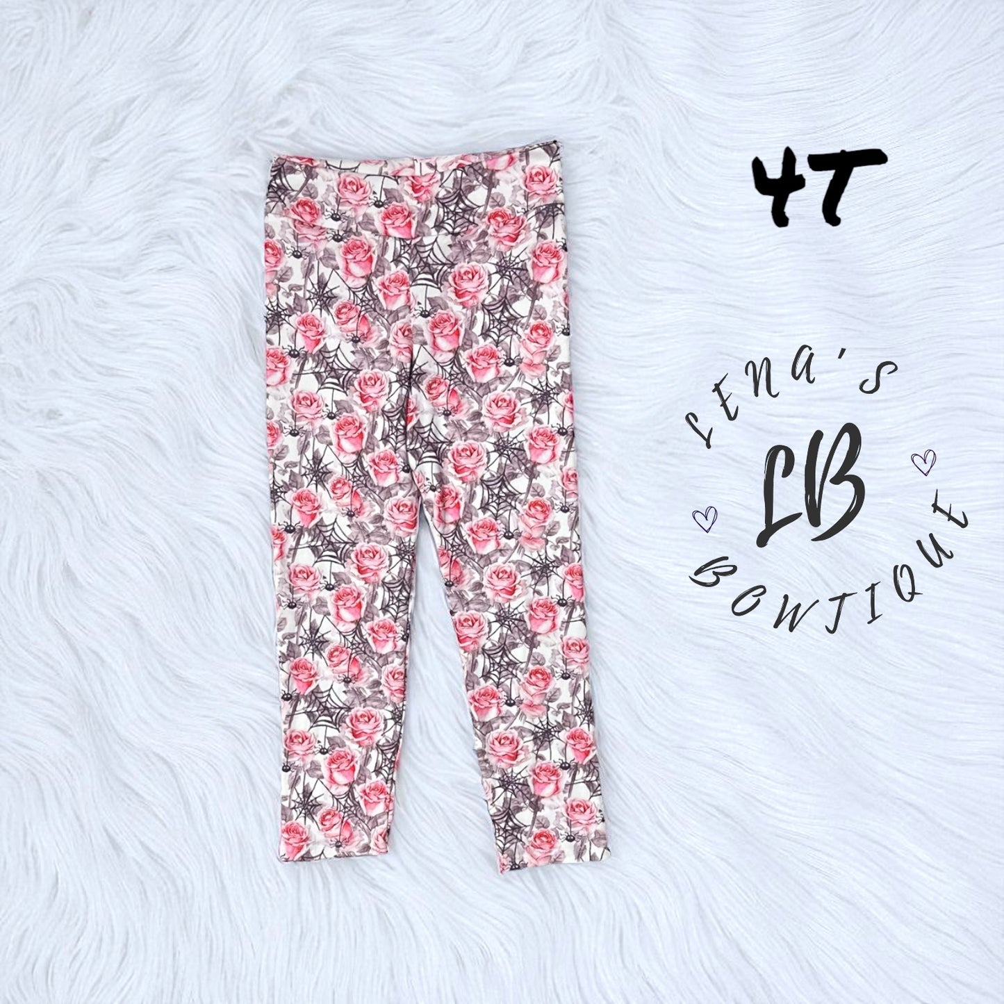 4T Leggings- Rose Web