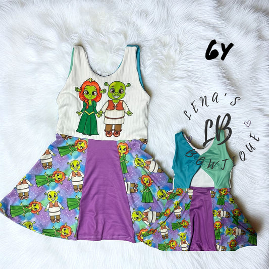 6y Sel Sub Mini Dress-Shrek