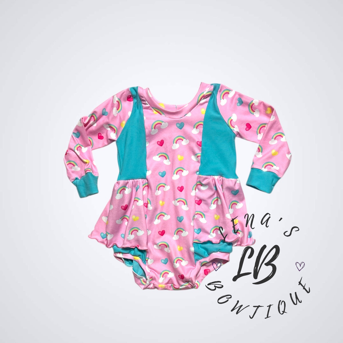 9-12m Violet Romper-Rainbow