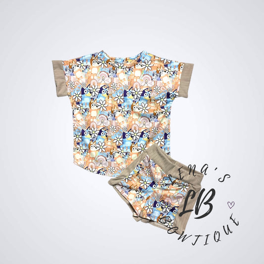 2T Slate Short Set -Bluey