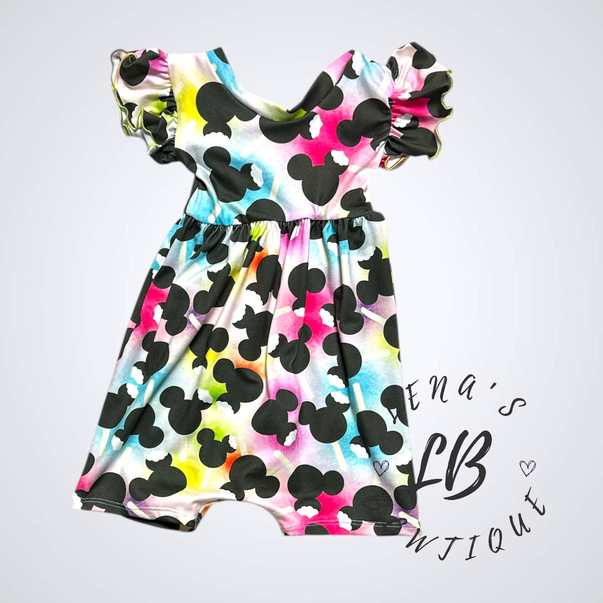 9-12m Magnolia Short Romper Mickey Pop