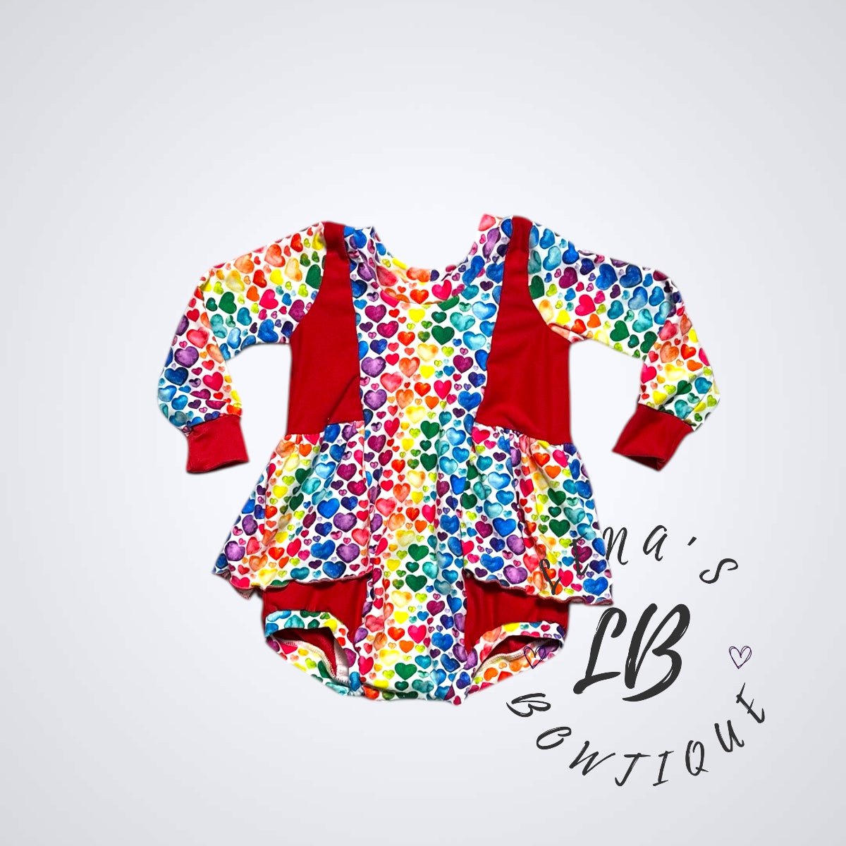 9-12m Violet Romper-Hearts