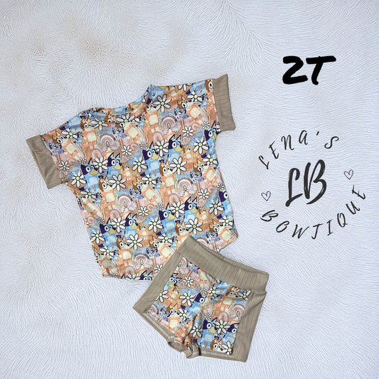 2T Slate Short Set -Bluey