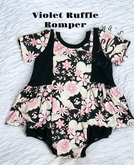 Violet Ruffle Romper